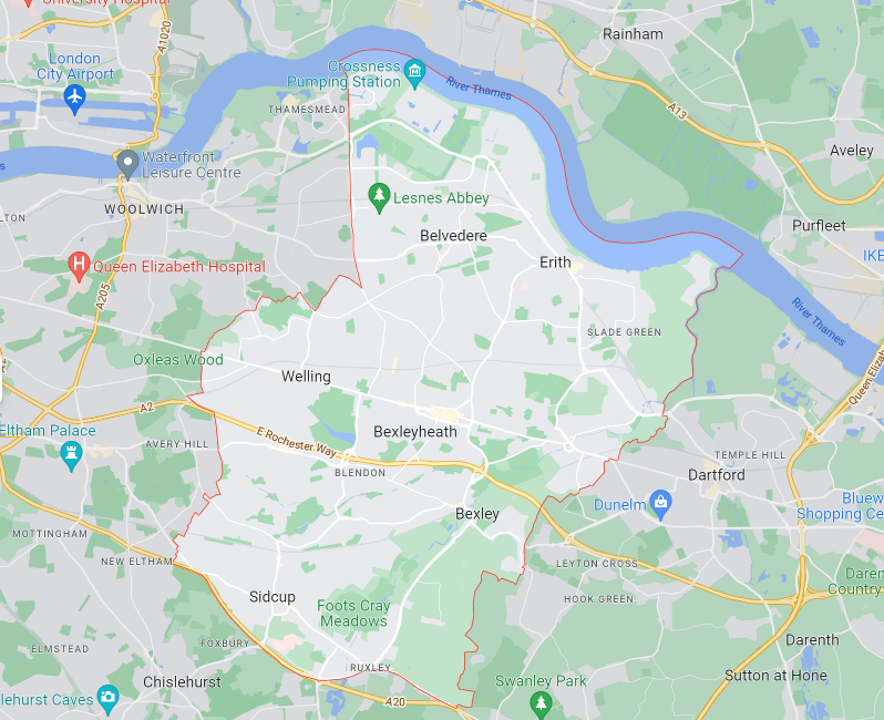Map of Healthwatch Bexley area