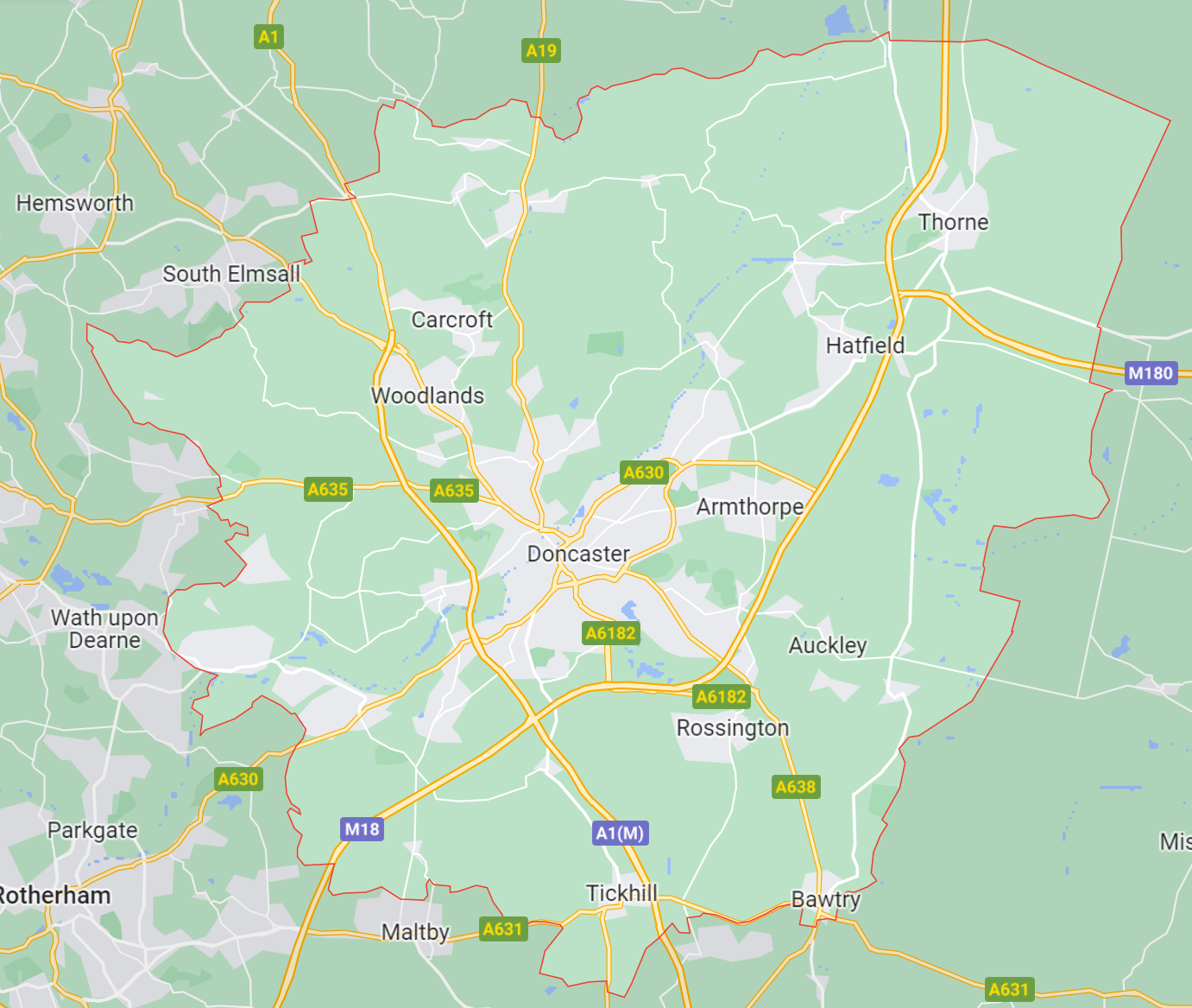 Map of Healthwatch Doncaster area